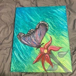 Butterfly on flower painting